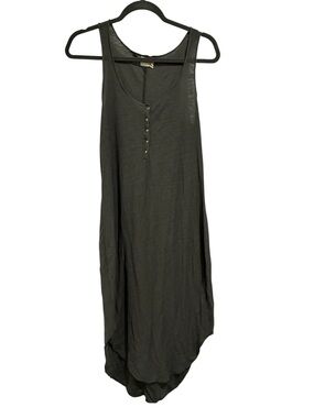 Nation LTD 100%Pima Cotton Sleeveless Button-Front Midi Dress